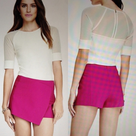 Express Faux Wrap Skort - Magenta - Picture 5 of 6